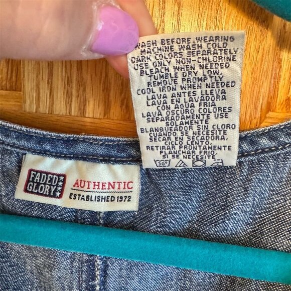 Faded Glory Women's XL 16-18 Blue Denim Maxi Dress Sleeveless Vintage - Picture 5 of 5